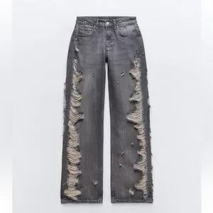 か*ー様 TSY RIPPED WIDE STRAIGHT DENIM INDI RIPPED WIDE STRAIGHT DENIM 【BLACK TAG】// INDIGO